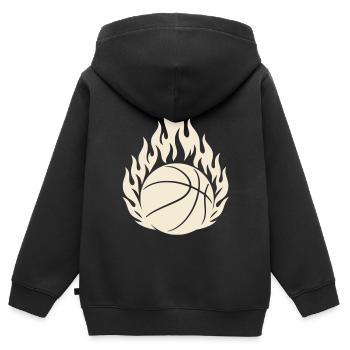 Basketball On Fire - Basketball - Kids Premium Organic Zip-up Hoodie - black - Back - AI Model Kid Male (0cm)