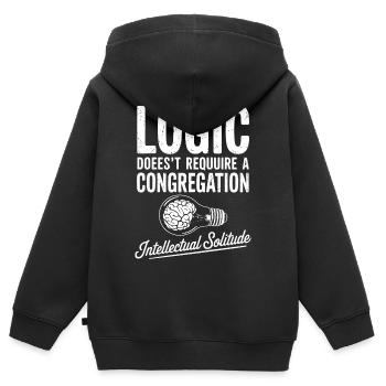 Intellektuelle Einsamkeit Glühbirne - Kinder Premium Organic Zip Hoodie - Schwarz - Hinten - AI Model Kid Male (0cm)