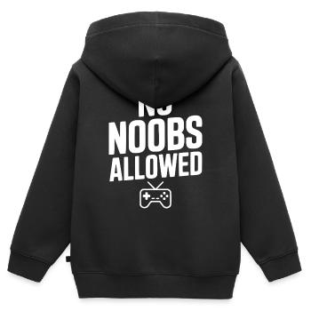 Keine Noobs erlaubt - Kinder Premium Organic Zip Hoodie - Schwarz - Hinten - AI Model Kid Male (0cm)