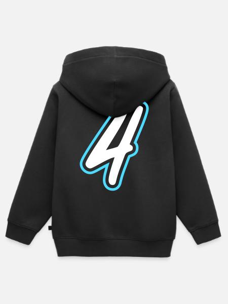 4 Zahl symbol - Kinder Premium Organic Zip Hoodie - Schwarz