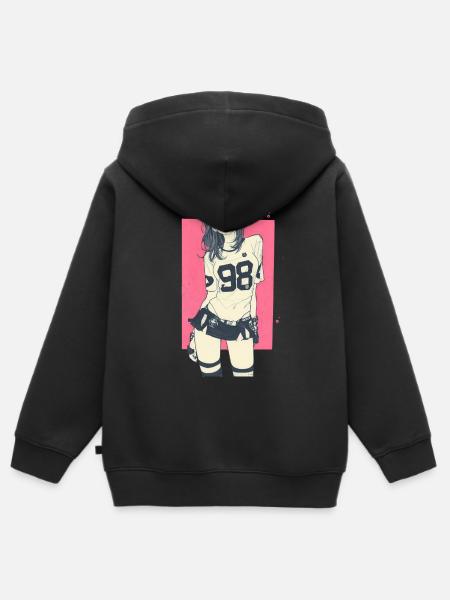 98 Girl - Kinder Premium Organic Zip Hoodie - Schwarz
