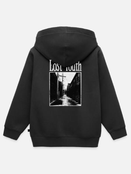Lost youth - Kinder Premium Organic Zip Hoodie - Schwarz