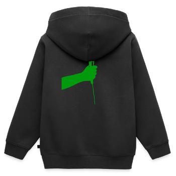 Mikrofon (grün) - Kinder Premium Organic Zip Hoodie - Schwarz - Hinten - AI Model Kid Male (0cm)