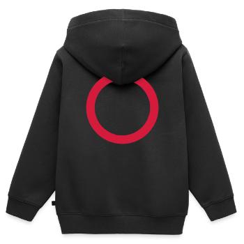 kreis - Kinder Premium Organic Zip Hoodie - Schwarz - Hinten - AI Model Kid Male (0cm)