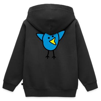 Vogel - Kinder Premium Organic Zip Hoodie - Schwarz - Hinten - AI Model Kid Male (0cm)