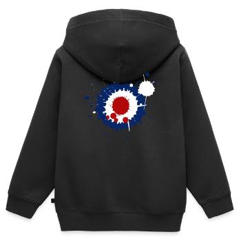 Farbspritzer Modsign - Kinder Premium Organic Zip Hoodie - Schwarz - Hinten - AI Model Kid Male (0cm)
