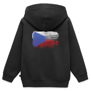 Tschechische flagge - Kinder Premium Organic Zip Hoodie - Schwarz - Hinten - AI Model Kid Male (0cm)