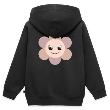 Blümchen - Kinder Premium Organic Zip Hoodie - Schwarz - Hinten - AI Model Kid Male (0cm)