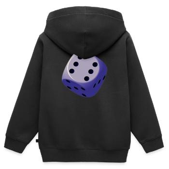 Würfel, Spiel, Spaß - Kinder Premium Organic Zip Hoodie - Schwarz - Hinten - AI Model Kid Male (0cm)