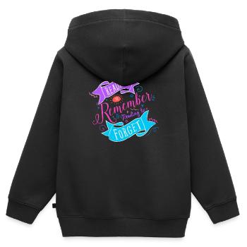 Reading to - Kids Premium Organic Zip-up Hoodie - black - Back - AI Model Kid Male (0cm)