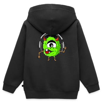 monster - Kinder Premium Organic Zip Hoodie - Schwarz - Hinten - AI Model Kid Male (0cm)