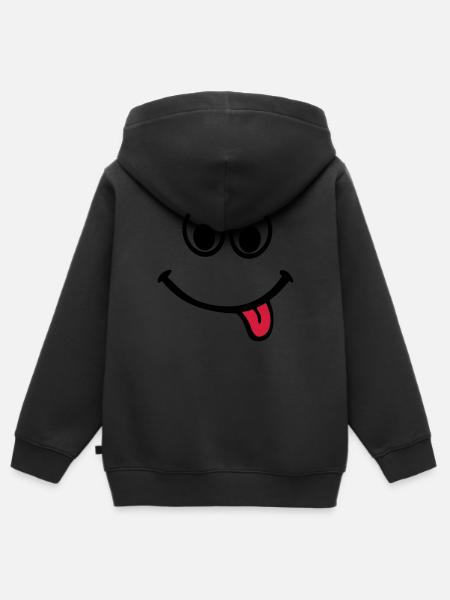 Gesicht - Kinder Premium Organic Zip Hoodie - Schwarz