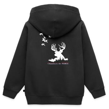 chasse - Sweat Premium à capuche zippé enfant bio - noir - Dos - AI Model Kid Male (0cm)