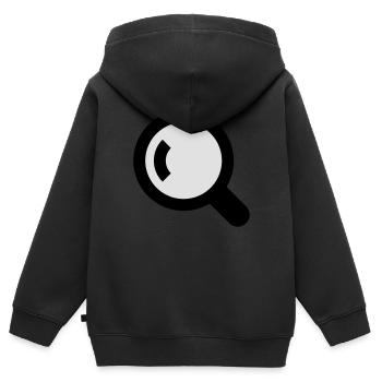 Lupe Symbol - Kinder Premium Organic Zip Hoodie - Schwarz - Hinten - AI Model Kid Male (0cm)