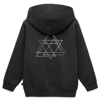 Hipster Dreiecke - Kinder Premium Organic Zip Hoodie - Schwarz - Hinten - AI Model Kid Male (0cm)