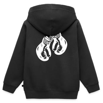 Boxhandschuhe - Kinder Premium Organic Zip Hoodie - Schwarz - Hinten - AI Model Kid Male (0cm)