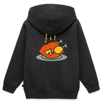 savoureux poulet rôti - Sweat Premium à capuche zippé enfant bio - noir - Dos - AI Model Kid Male (0cm)