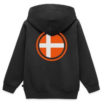 Emblème du Danemark - Sweat Premium à capuche zippé enfant bio - noir - Dos - AI Model Kid Male (0cm)