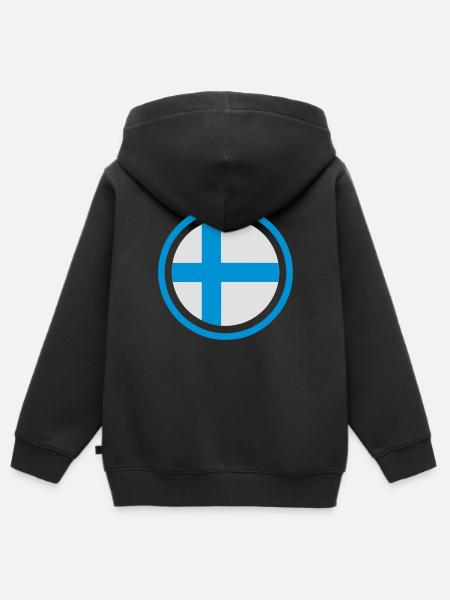 Finnland Emblem - Kinder Premium Organic Zip Hoodie - Schwarz