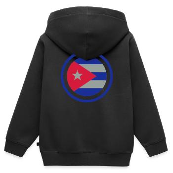 Emblème Cuba - Sweat Premium à capuche zippé enfant bio - noir - Dos - AI Model Kid Male (0cm)