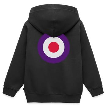 mod symbol - Kinder Premium Organic Zip Hoodie - Schwarz - Hinten - AI Model Kid Male (0cm)