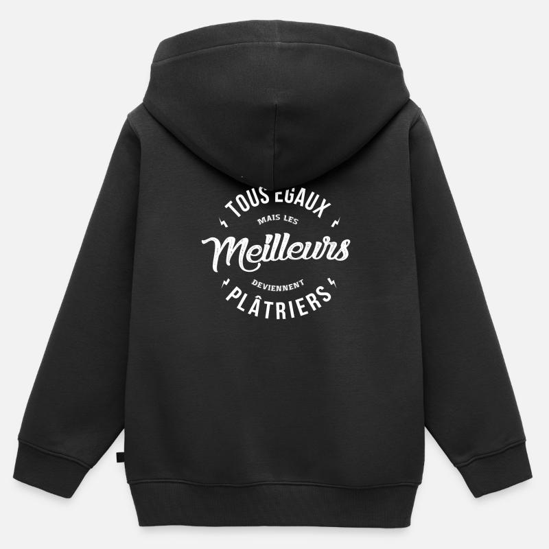 Les meilleures deviennent Plâtriers - Sweat Premium à capuche zippé enfant bio - noir