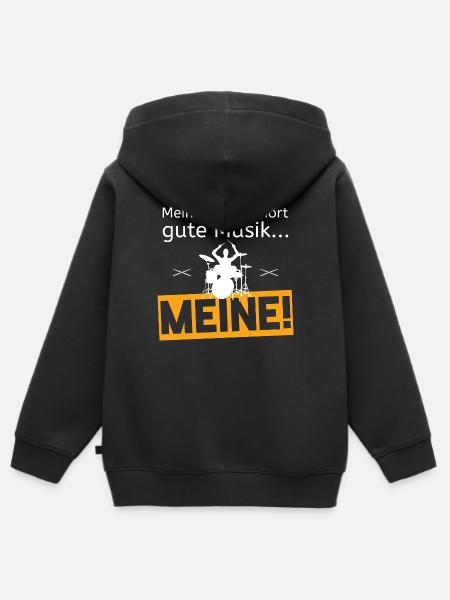 Schlagzeug - gute Musik - Kinder Premium Organic Zip Hoodie - Schwarz