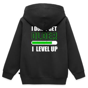 I DON´T GET OLDER I LEVEL UP - Sweat Premium à capuche zippé enfant bio - noir - Dos - AI Model Kid Male (0cm)