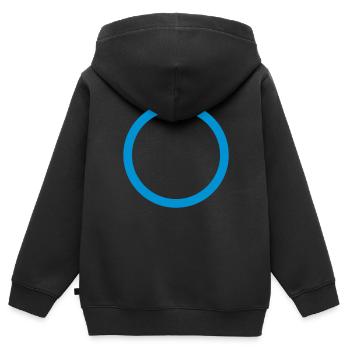 Kreis - Kinder Premium Organic Zip Hoodie - Schwarz - Hinten - AI Model Kid Male (0cm)