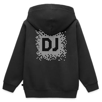 DJ Pixel - Sweat Premium à capuche zippé enfant bio - noir - Dos - AI Model Kid Male (0cm)
