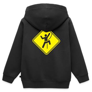 Rock Climbing Roadsign - Kinder Premium Organic Zip Hoodie - Schwarz - Hinten - AI Model Kid Male (0cm)