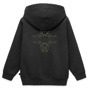 Dekoratives Element - Kinder Premium Organic Zip Hoodie - Schwarz - Hinten - AI Model Kid Male (0cm)