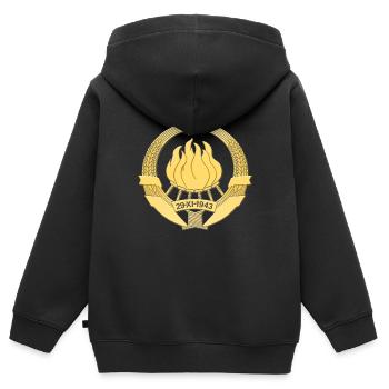 SFRJ GRB GOLD 3D JUGOSLAWIEN 1 - Kinder Premium Organic Zip Hoodie - Schwarz - Hinten - AI Model Kid Male (0cm)