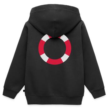 Port - Sweat Premium à capuche zippé enfant bio - noir - Dos - AI Model Kid Male (0cm)