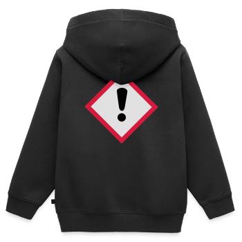 achtung - Kinder Premium Organic Zip Hoodie - Schwarz - Hinten - AI Model Kid Male (0cm)