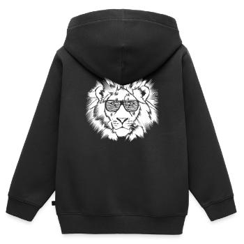 Funky Lion Darks - Kinder Premium Organic Zip Hoodie - Schwarz - Hinten - AI Model Kid Male (0cm)