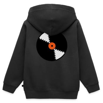 Schallplatten symbol - Kinder Premium Organic Zip Hoodie - Schwarz - Hinten - AI Model Kid Male (0cm)