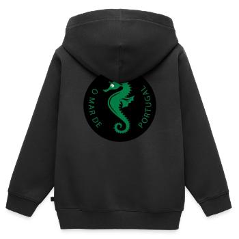 Seahorse of Portugal - Kinder Premium Organic Zip Hoodie - Schwarz - Hinten - AI Model Kid Male (0cm)