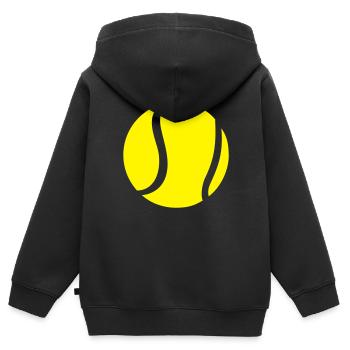 Tennisball, Tennis - Kinder Premium Organic Zip Hoodie - Schwarz - Hinten - AI Model Kid Male (0cm)