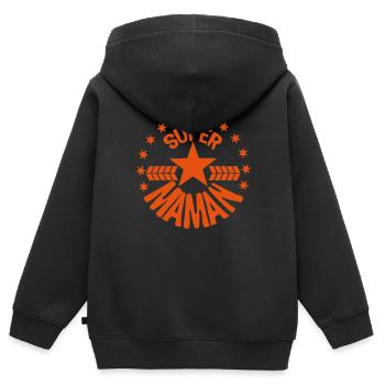 Superstar Mutter Sternen 1806 - Kinder Premium Organic Zip Hoodie - Schwarz - Hinten - AI Model Kid Male (0cm)