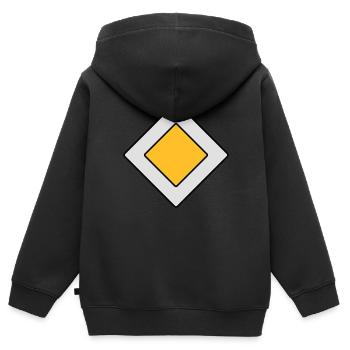 signe Way - Sweat Premium à capuche zippé enfant bio - noir - Dos - AI Model Kid Male (0cm)