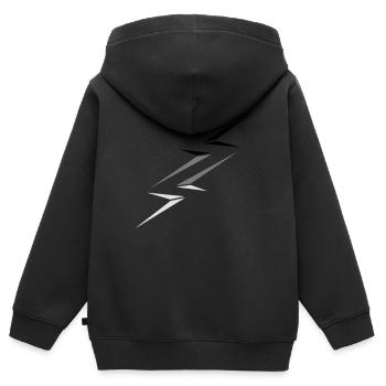 striche stromschlag gefahr schild blitz symbol kab - Kinder Premium Organic Zip Hoodie - Schwarz - Hinten - AI Model Kid Male (0cm)