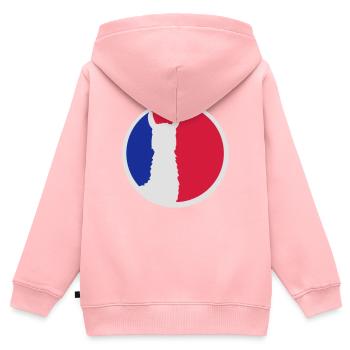 rot blau logo rund kreis silhouette umriss lama ka - Kinder Premium Organic Zip Hoodie - Rosa - Hinten - AI Model Kid Female (0cm)