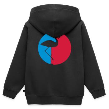 cool red blue circle round logo silhouette outline fl - Kids Premium Organic Zip-up Hoodie - black - Back - AI Model Kid Male (0cm)