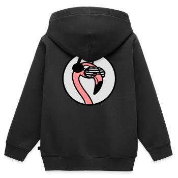 kreis logo rund kopf dj party feiern sonnenbrille - Kinder Premium Organic Zip Hoodie - Schwarz - Hinten - AI Model Kid Male (0cm)