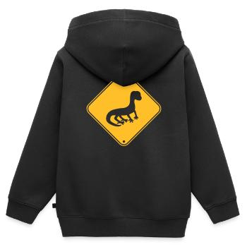 hinweis achtung warnung vorsicht schild silhouette - Kinder Premium Organic Zip Hoodie - Schwarz - Hinten - AI Model Kid Male (0cm)