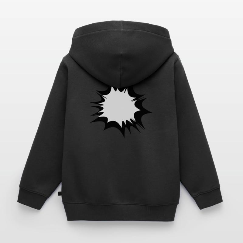 Comic speech bubble explosion Kids Premium Organic Zip-up Hoodie