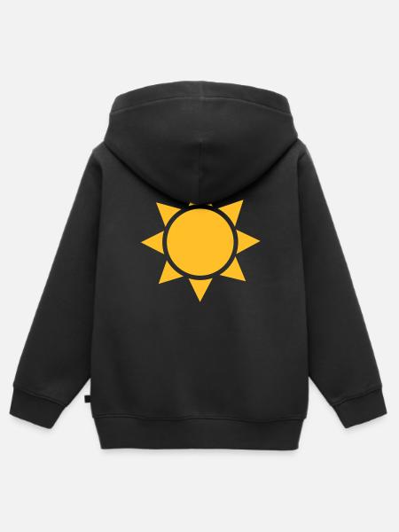 Sonne - Kinder Premium Organic Zip Hoodie - Schwarz