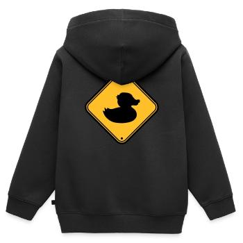 zone shield prohibited note danger caution - Kids Premium Organic Zip-up Hoodie - black - Back - AI Model Kid Male (0cm)
