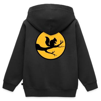 mond kreis rund nacht schatten ast schwarz eichhoe - Kinder Premium Organic Zip Hoodie - Schwarz - Hinten - AI Model Kid Male (0cm)
